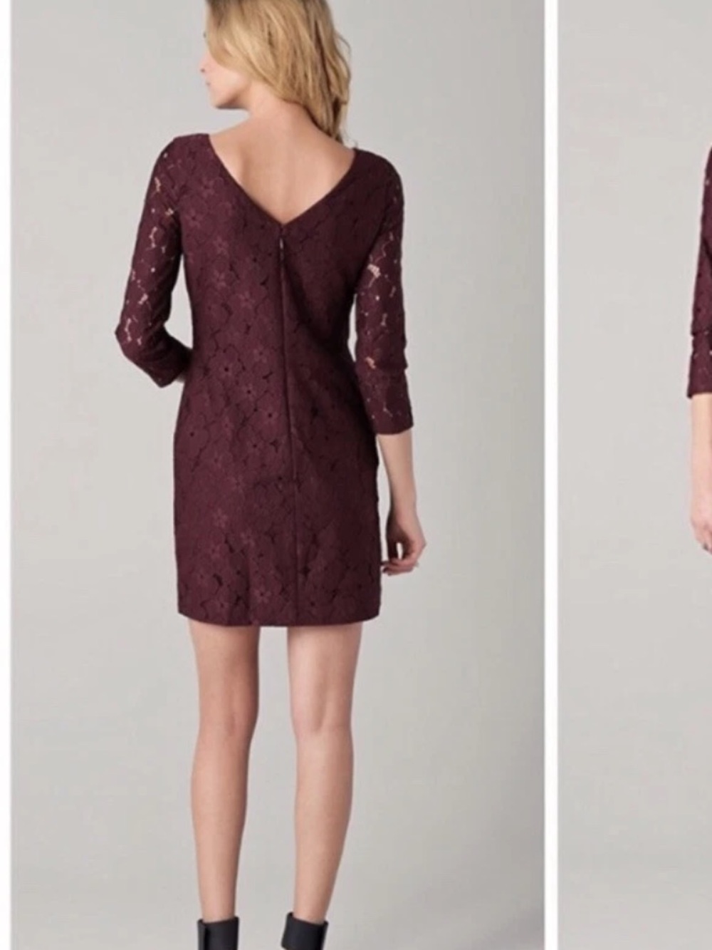 Diane von Furstenberg Sarita Flower Aubergine Lace Dress Size 2